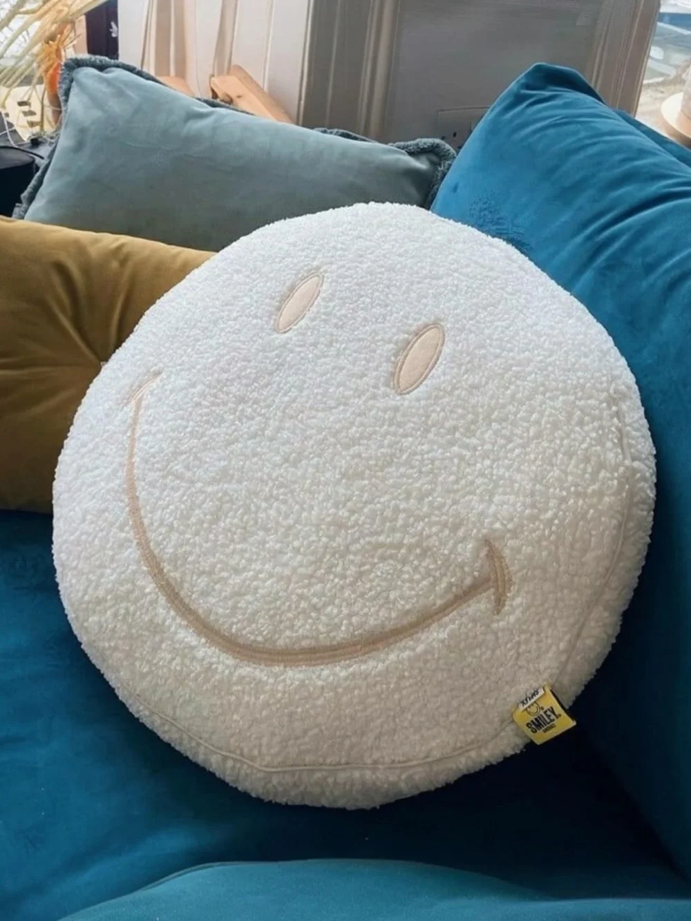 Boucle Smiley Get Cushy Cushion by Smiley